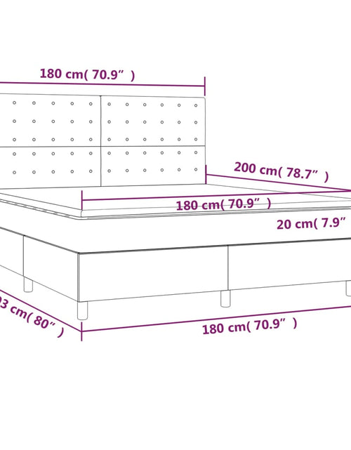 Încărcați imaginea în vizualizatorul Galerie, Pat box spring cu saltea, gri, 180x200 cm, piele ecologică
