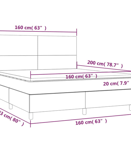 Загрузите изображение в средство просмотра галереи, Pat box spring cu saltea, gri deschis, 160x200 cm, catifea
