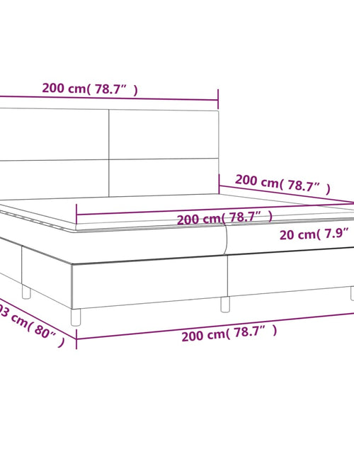 Încărcați imaginea în vizualizatorul Galerie, Pat box spring cu saltea, negru, 200x200 cm, catifea
