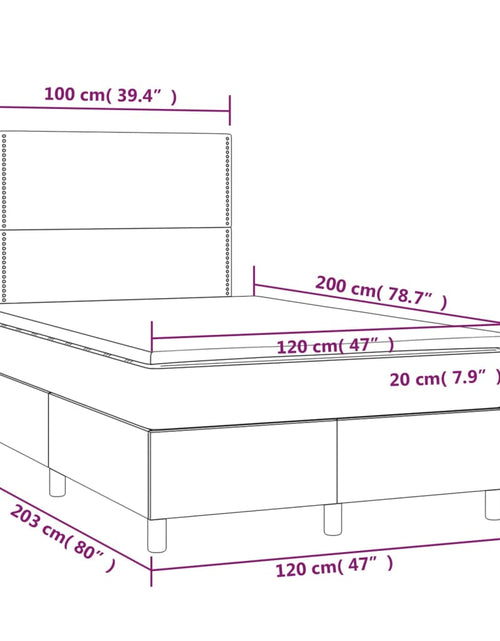 Încărcați imaginea în vizualizatorul Galerie, Pat box spring cu saltea, verde închis, 120x200 cm, catifea
