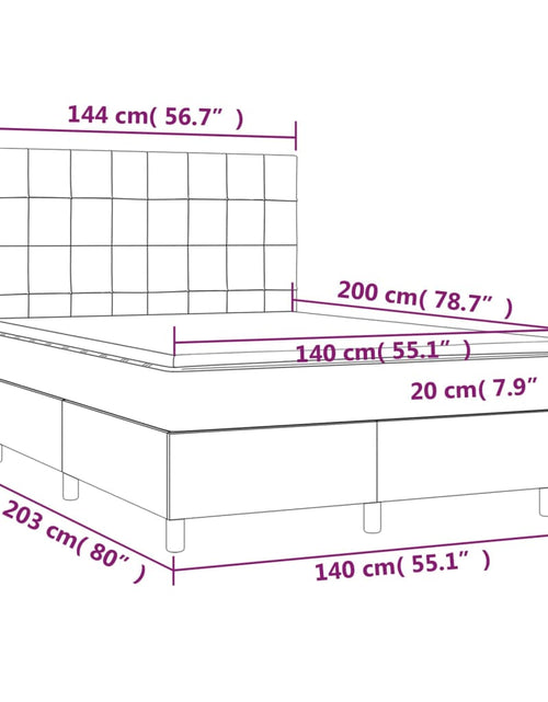 Încărcați imaginea în vizualizatorul Galerie, Pat box spring cu saltea, albastru închis, 140x200 cm, catifea
