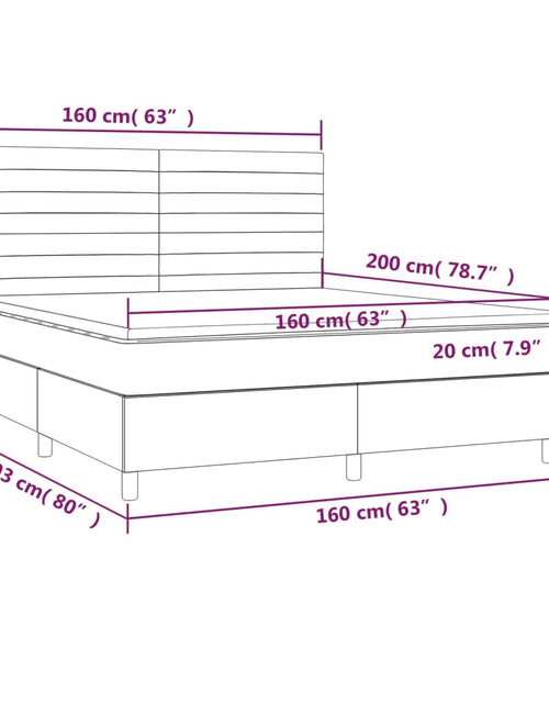 Încărcați imaginea în vizualizatorul Galerie, Pat box spring cu saltea, gri închis, 160x200 cm, catifea
