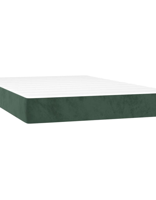 Загрузите изображение в средство просмотра галереи, Pat box spring cu saltea, verde închis, 120x200 cm, catifea
