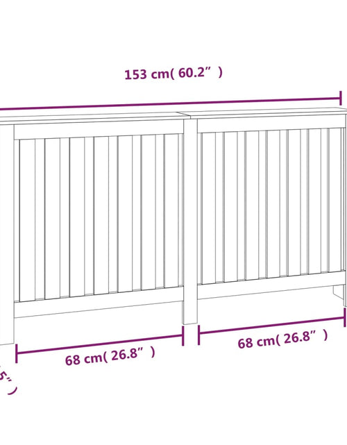 Загрузите изображение в средство просмотра галереи, Mască pentru calorifer, 153x19x84 cm, lemn masiv de pin
