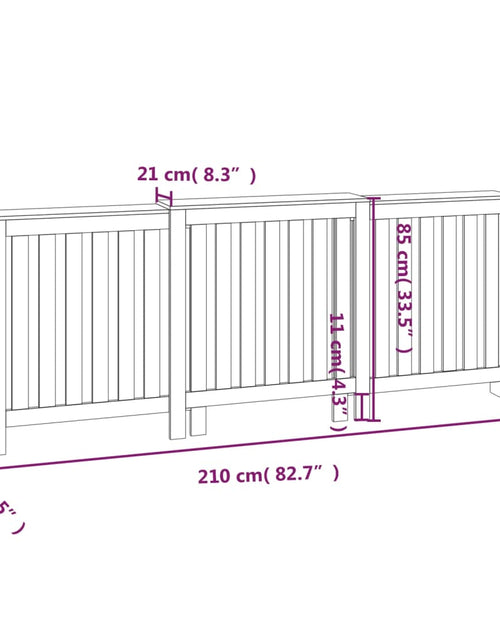 Загрузите изображение в средство просмотра галереи, Mască pentru calorifer, 210x21x85 cm, lemn masiv de pin
