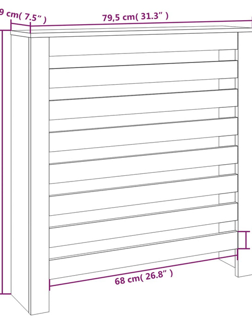 Încărcați imaginea în vizualizatorul Galerie, Mască pentru calorifer, alb, 79,5x19x84 cm, lemn masiv de pin
