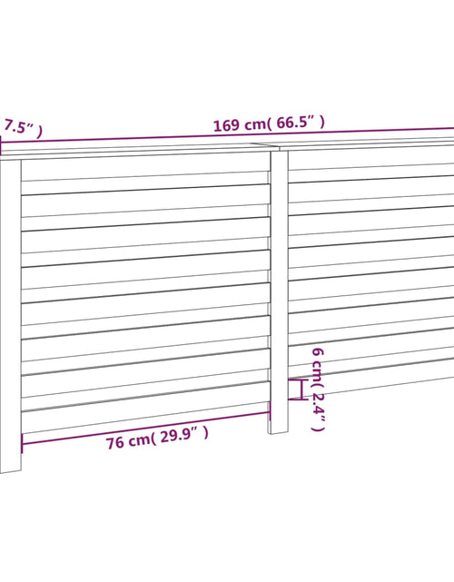 Загрузите изображение в средство просмотра галереи, Mască pentru calorifer, negru, 169x19x84 cm, lemn masiv pin
