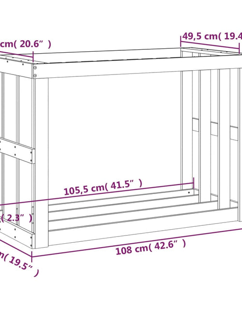Încărcați imaginea în vizualizatorul Galerie, Suport bușteni de exterior, 108x52x74 cm, lemn masiv pin
