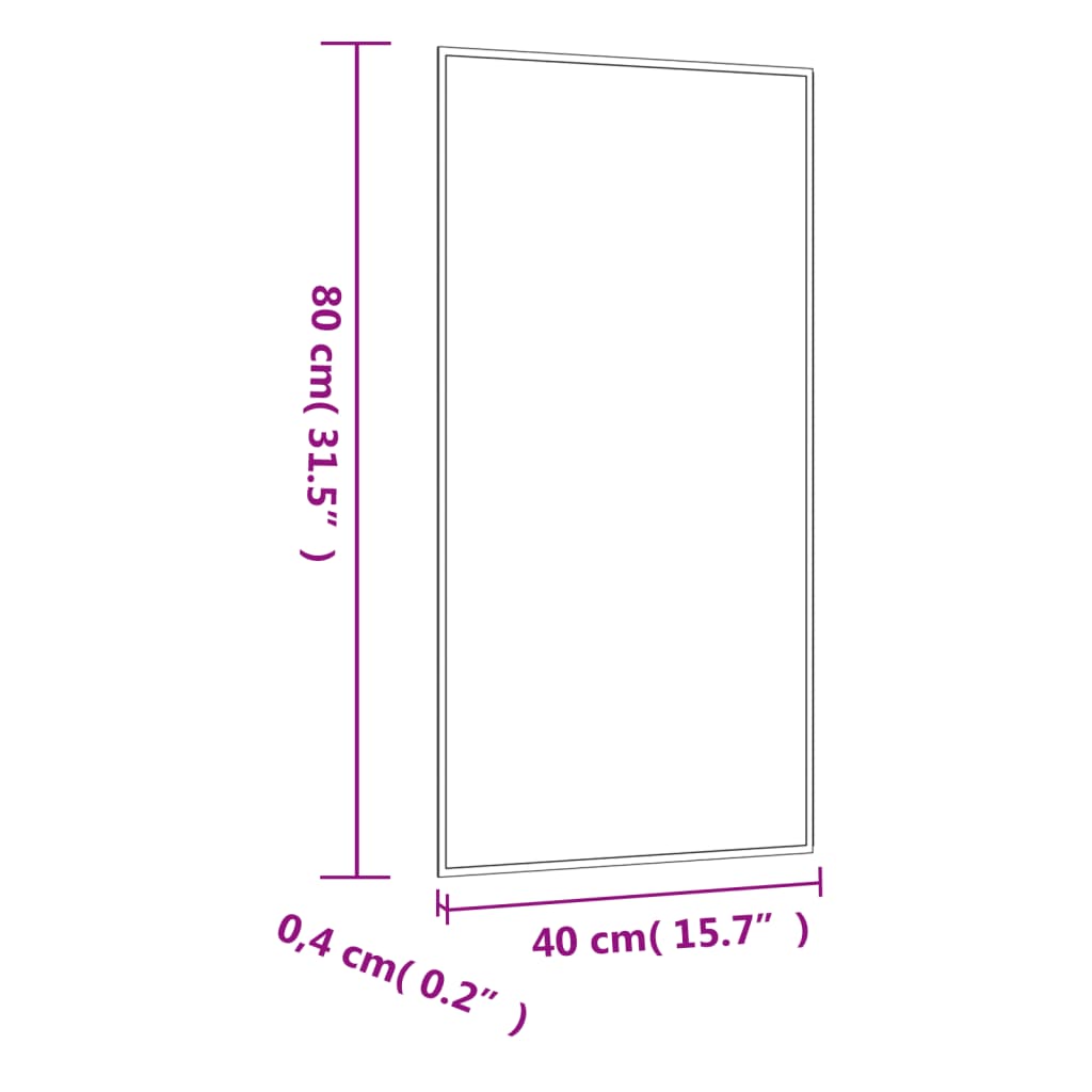 Oglindă de perete, 40x80 cm, dreptunghiular, sticlă