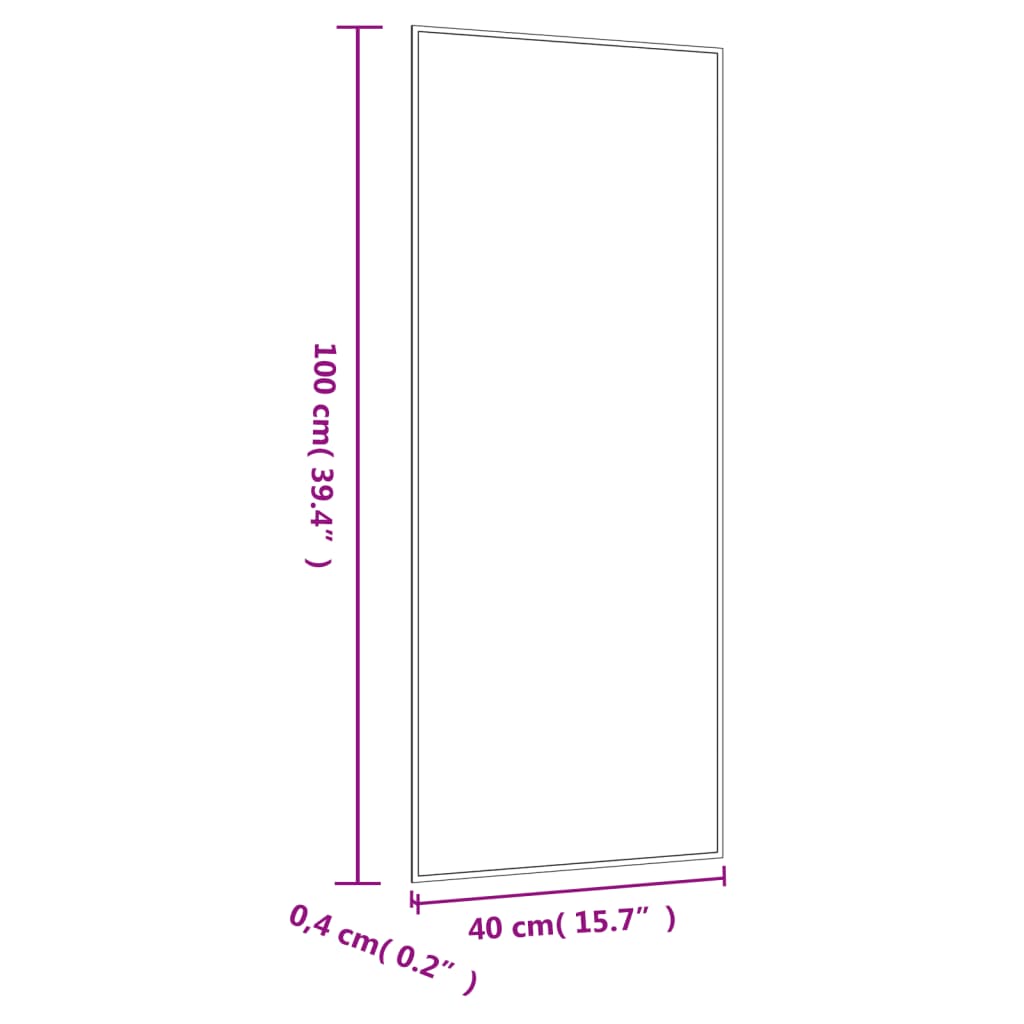 Oglindă de perete, 40x100 cm, dreptunghiular, sticlă