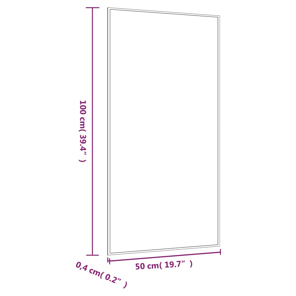 Oglindă de perete, 50x100 cm, dreptunghiular, sticlă