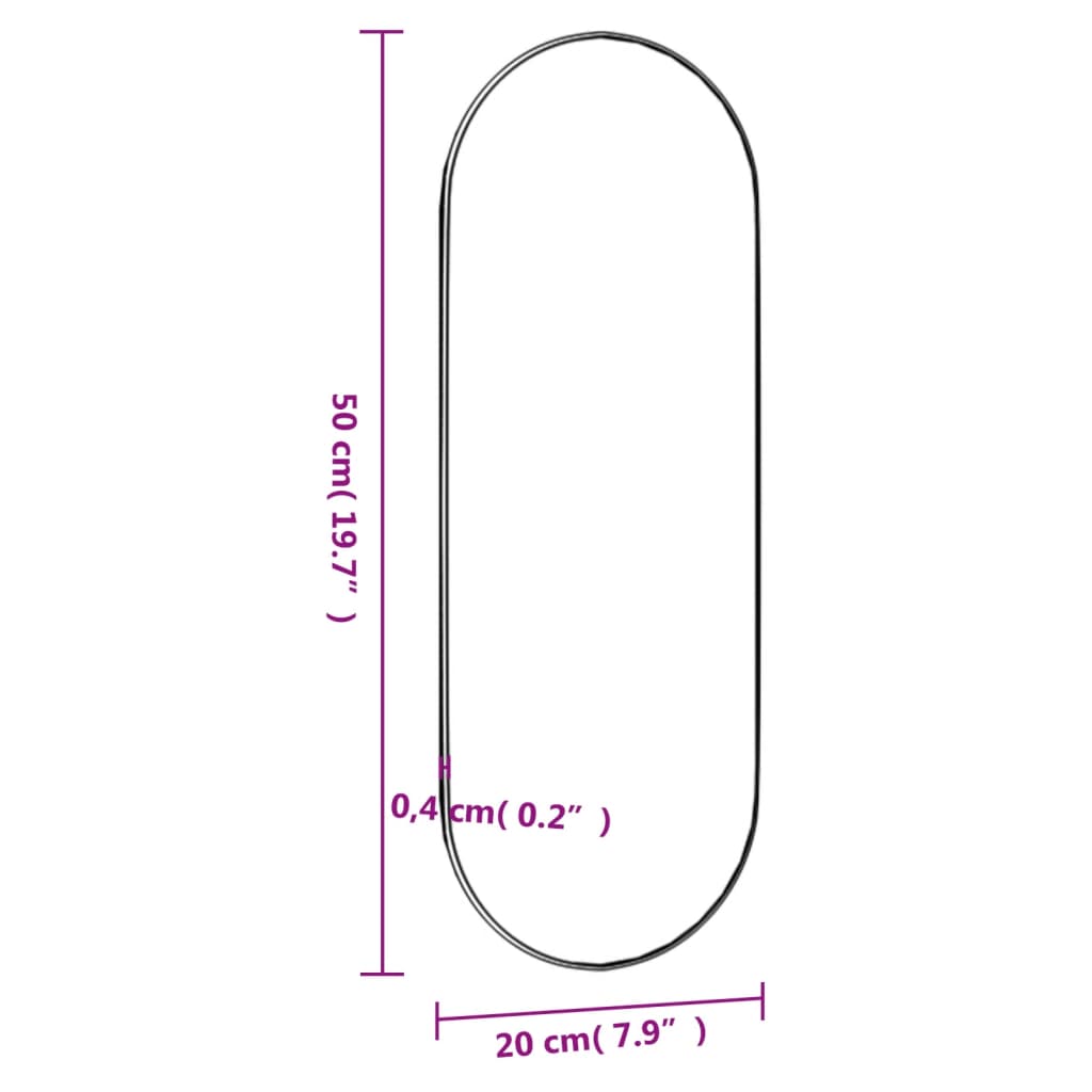 Oglindă de perete, 20x50 cm, oval, sticlă