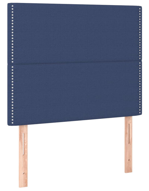 Загрузите изображение в средство просмотра галереи, Pat box spring cu saltea, albastru, 80x200 cm, textil
