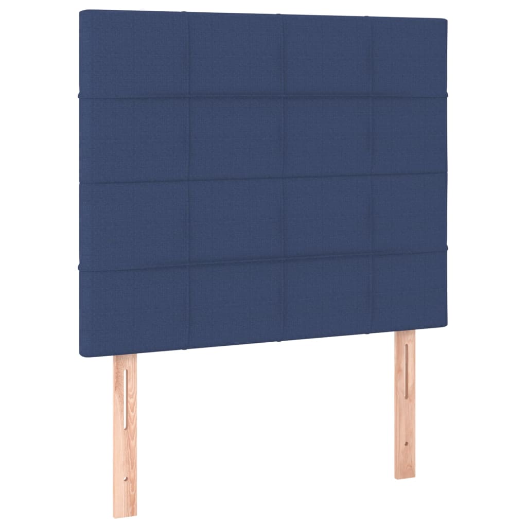 Pat box spring cu saltea, albastru, 120x200 cm, textil