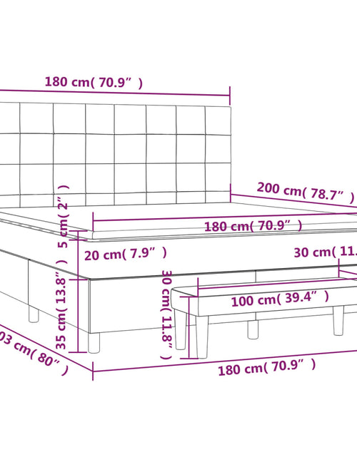 Загрузите изображение в средство просмотра галереи, Pat box spring cu saltea, gri închis, 180x200 cm, textil
