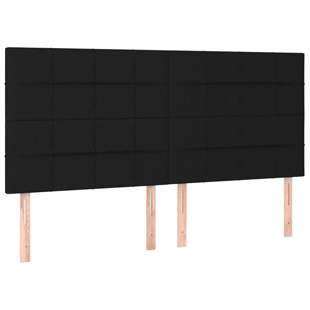 Pat box spring cu saltea, negru, 180x200 cm, catifea