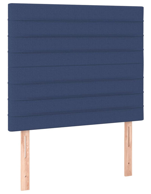 Загрузите изображение в средство просмотра галереи, Pat box spring cu saltea, albastru, 100x200 cm, textil
