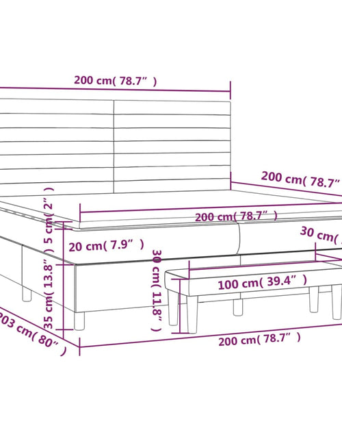 Загрузите изображение в средство просмотра галереи, Pat box spring cu saltea, gri închis, 200x200 cm, textil
