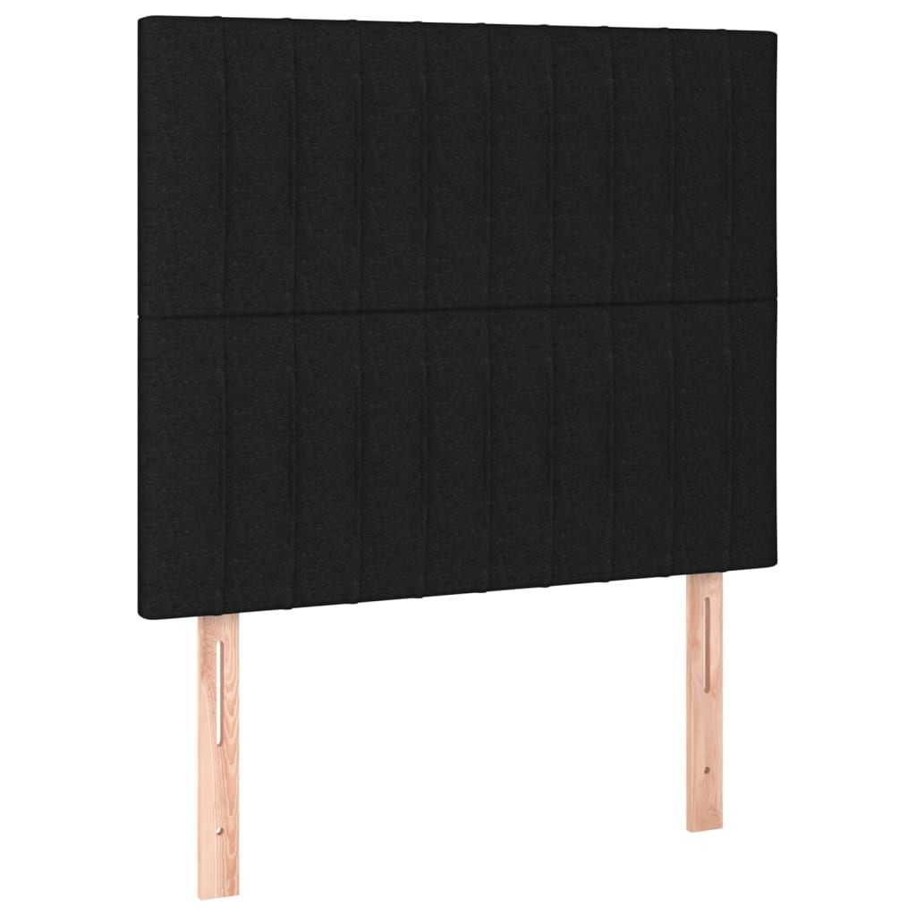 Pat box spring cu saltea, negru, 90x200 cm, textil