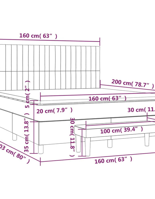 Загрузите изображение в средство просмотра галереи, Pat continental cu saltea, gri închis, 160x200 cm, țesătură
