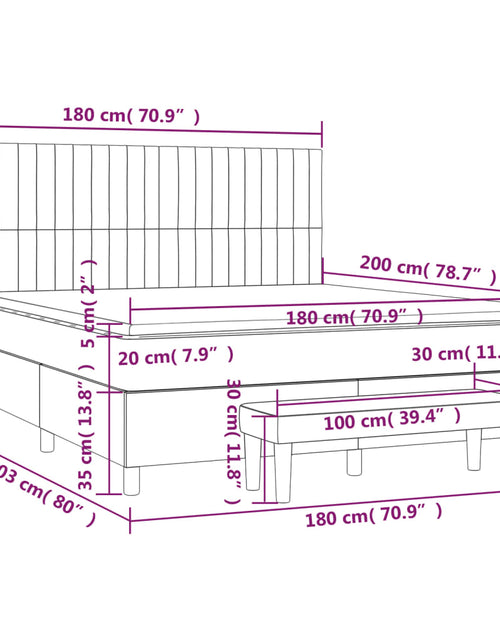 Загрузите изображение в средство просмотра галереи, Pat box spring cu saltea, negru, 180x200 cm, catifea
