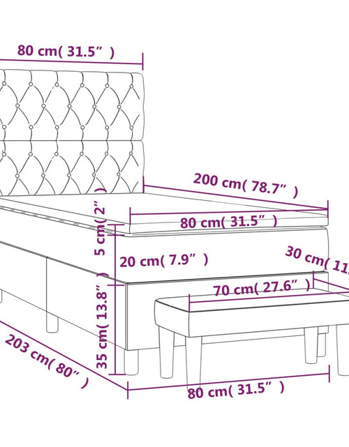 Загрузите изображение в средство просмотра галереи, Pat box spring cu saltea, albastru, 80x200 cm, textil
