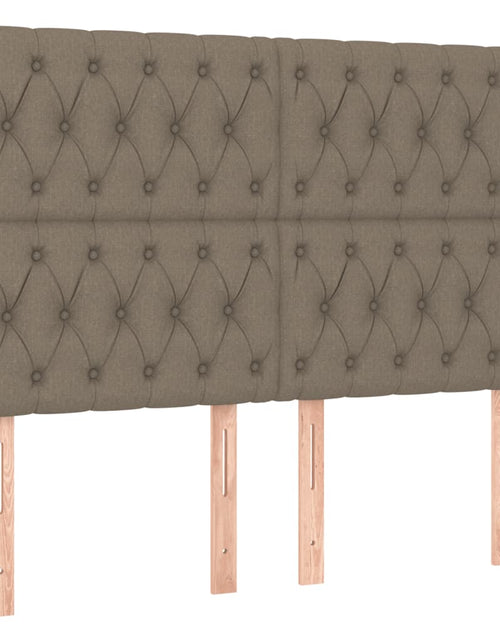 Încărcați imaginea în vizualizatorul Galerie, Pat box spring cu saltea, gri taupe, 160x200 cm material textil
