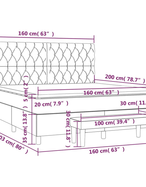 Încărcați imaginea în vizualizatorul Galerie, Pat box spring cu saltea, gri taupe, 160x200 cm material textil
