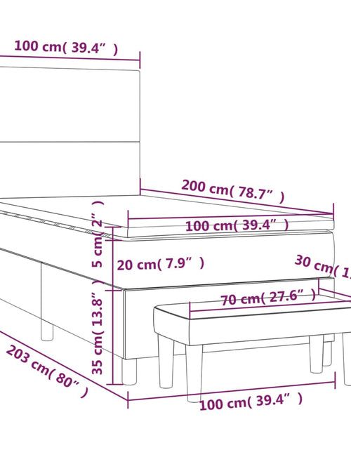 Загрузите изображение в средство просмотра галереи, Pat box spring cu saltea, albastru, 100x200 cm, textil
