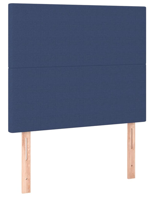 Загрузите изображение в средство просмотра галереи, Pat box spring cu saltea, albastru, 120x200 cm, textil
