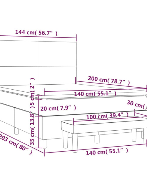 Загрузите изображение в средство просмотра галереи, Pat box spring cu saltea, gri închis, 140x200 cm, textil
