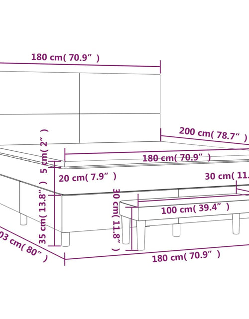 Загрузите изображение в средство просмотра галереи, Pat box spring cu saltea, gri închis, 180x200 cm, textil
