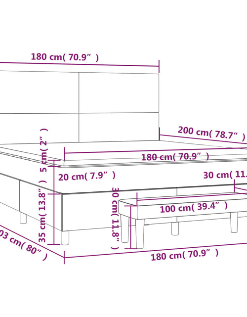 Загрузите изображение в средство просмотра галереи, Pat box spring cu saltea, negru, 180x200 cm, catifea
