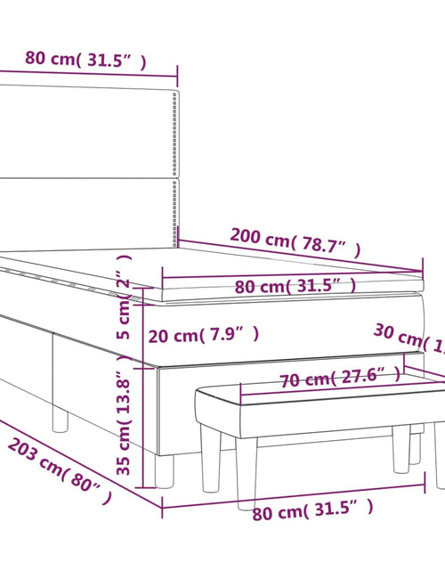 Загрузите изображение в средство просмотра галереи, Pat box spring cu saltea, gri taupe, 80x200 cm, textil
