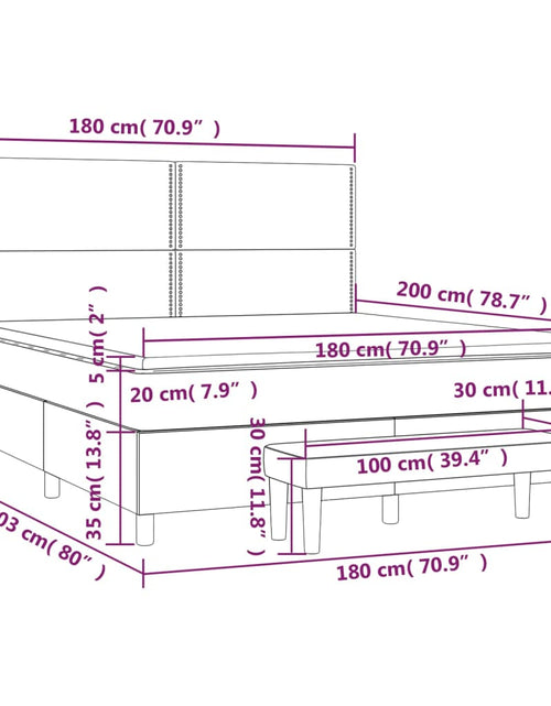 Загрузите изображение в средство просмотра галереи, Pat box spring cu saltea, negru, 180x200 cm, catifea
