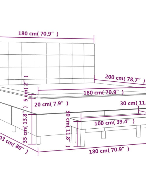 Загрузите изображение в средство просмотра галереи, Pat box spring cu saltea, negru, 180x200 cm, catifea
