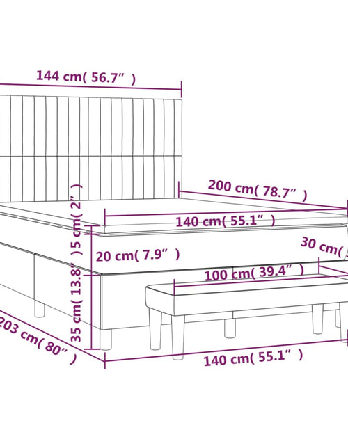 Загрузите изображение в средство просмотра галереи, Pat box spring cu saltea, gri închis, 140x200 cm, textil
