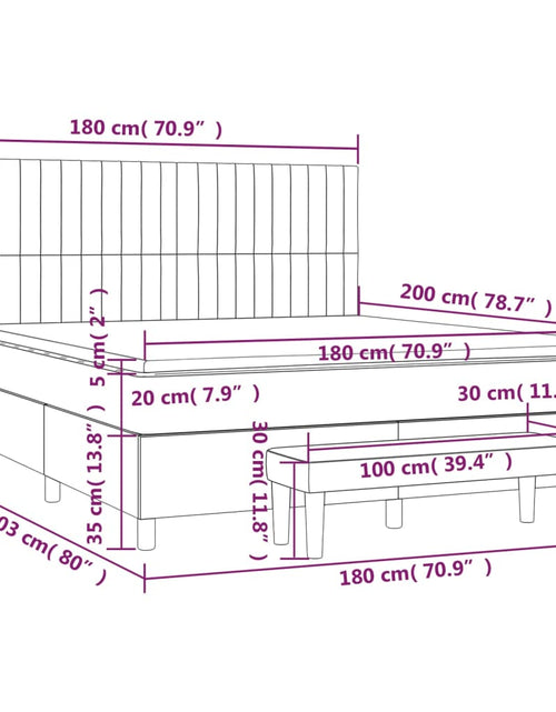 Загрузите изображение в средство просмотра галереи, Pat box spring cu saltea, albastru, 180x200 cm, material textil
