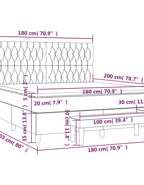 Загрузите изображение в средство просмотра галереи, Pat box spring cu saltea, negru, 180x200 cm, catifea
