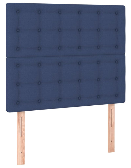 Загрузите изображение в средство просмотра галереи, Pat box spring cu saltea, albastru, 80x200 cm, textil

