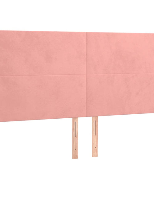 Încărcați imaginea în vizualizatorul Galerie, Pat box spring cu saltea, roz, 200x200 cm, catifea
