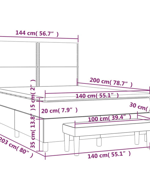 Загрузите изображение в средство просмотра галереи, Pat box spring cu saltea, negru, 140x200 cm, catifea
