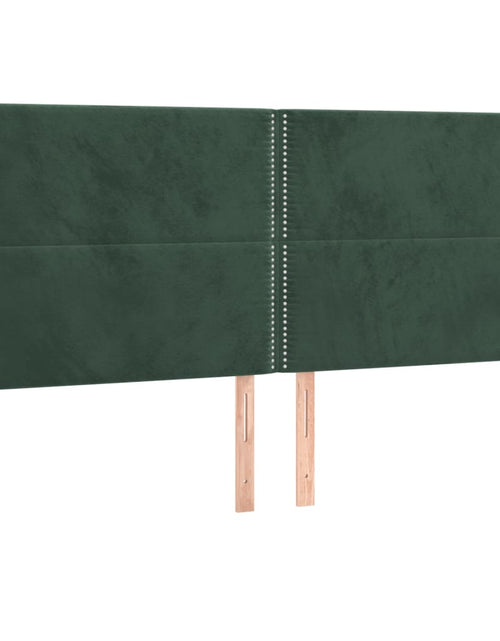 Încărcați imaginea în vizualizatorul Galerie, Pat box spring cu saltea, verde închis, 200x200 cm, catifea
