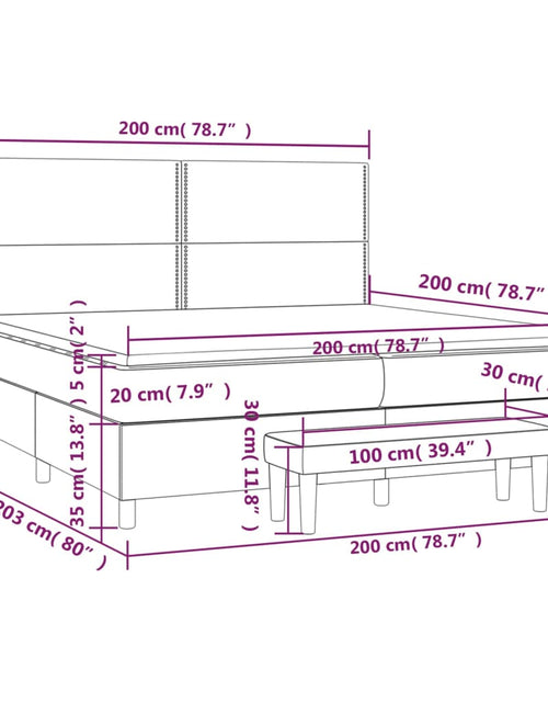 Загрузите изображение в средство просмотра галереи, Pat box spring cu saltea, roz, 200x200 cm, catifea
