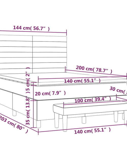 Загрузите изображение в средство просмотра галереи, Pat box spring cu saltea, gri închis, 140x200 cm, catifea
