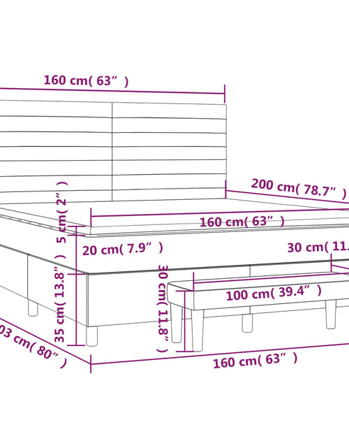 Încărcați imaginea în vizualizatorul Galerie, Pat box spring cu saltea, gri închis, 160x200 cm, catifea
