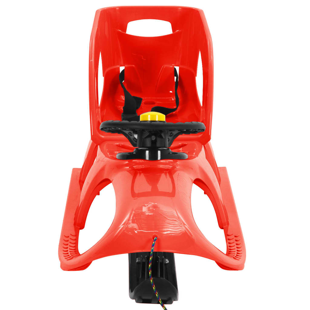 Sanie cu scaun și volan, roșu, 102,5x40x23cm, polipropilenă