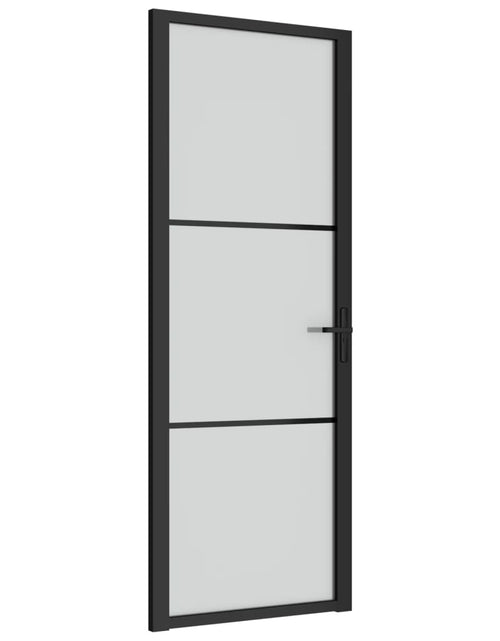 Încărcați imaginea în vizualizatorul Galerie, Ușă de interior, 76x201,5 cm, sticlă neagră mată și aluminiu
