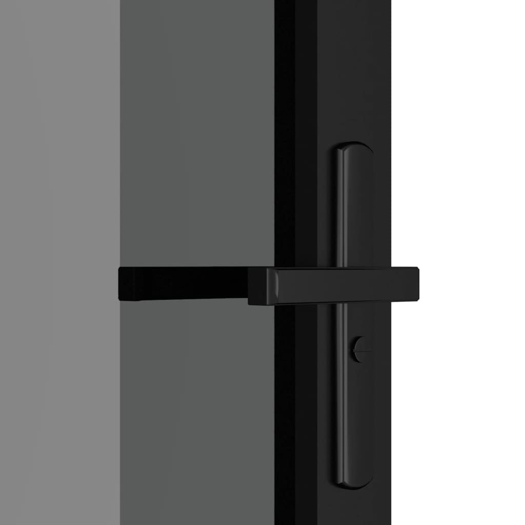 Ușă de interior, 76x201,5 cm, negru, sticlă ESG și aluminiu