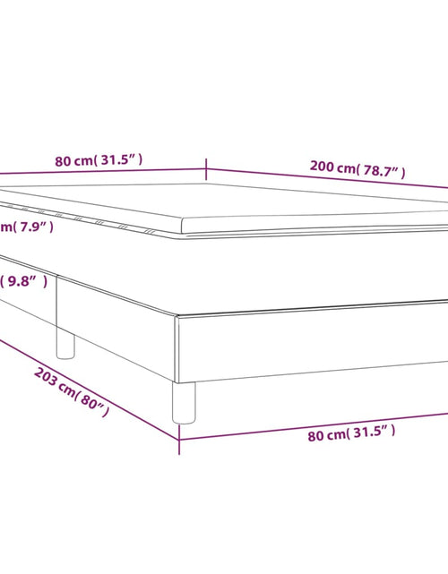 Загрузите изображение в средство просмотра галереи, Pat box spring cu saltea, gri taupe, 80x200 cm, textil
